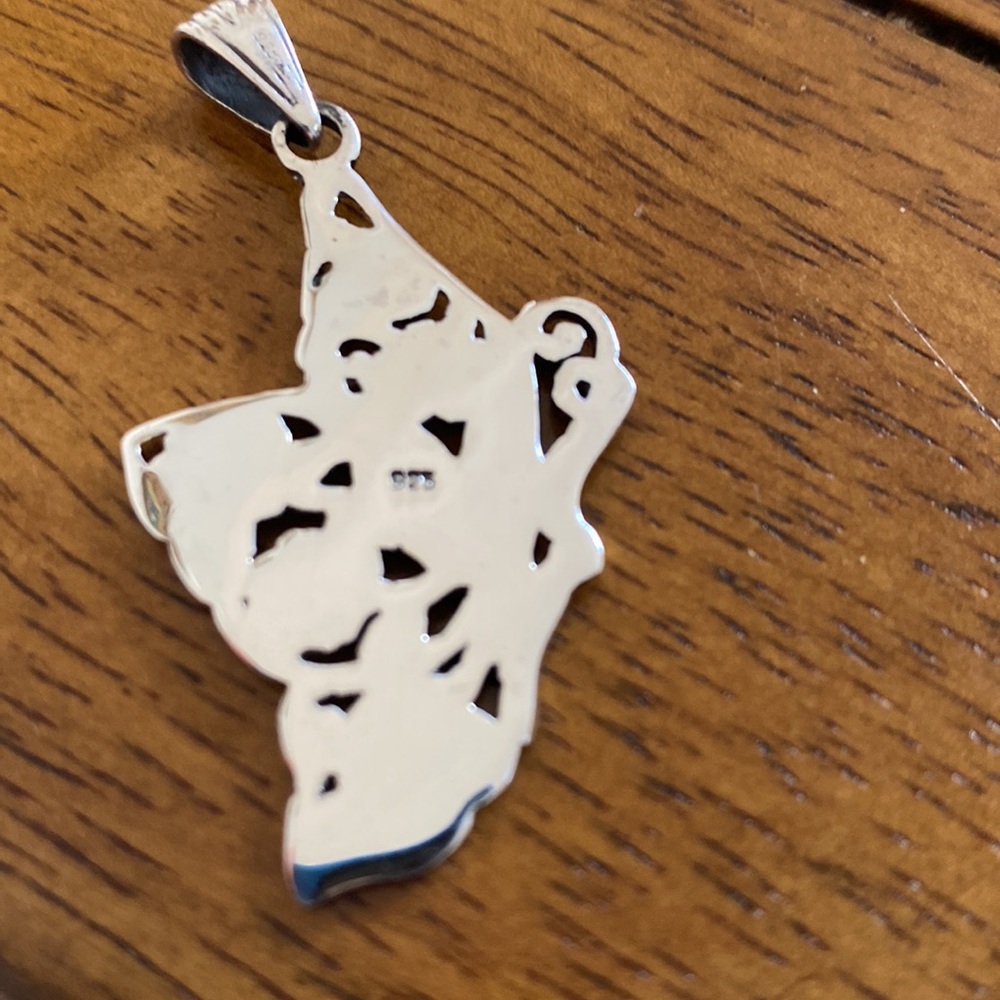 Sterling Silver Floral Butterfly Pendant - Picture 2 of 3